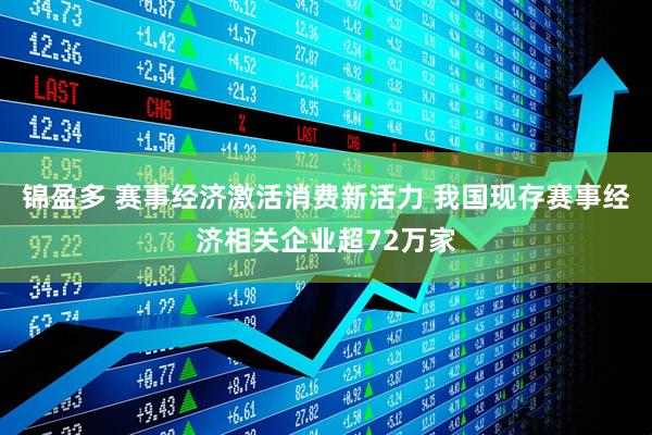 锦盈多 赛事经济激活消费新活力 我国现存赛事经济相关企业超72万家