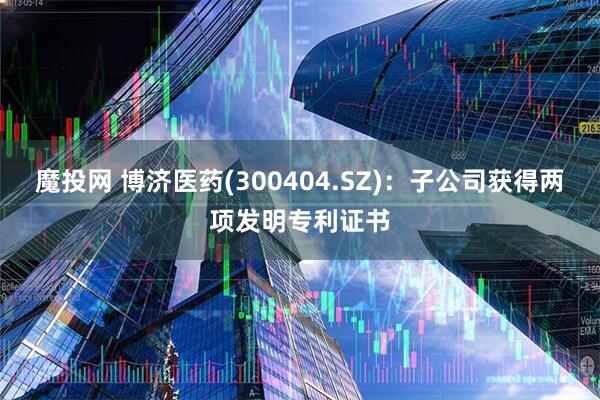 魔投网 博济医药(300404.SZ)：子公司获得两项发明专利证书